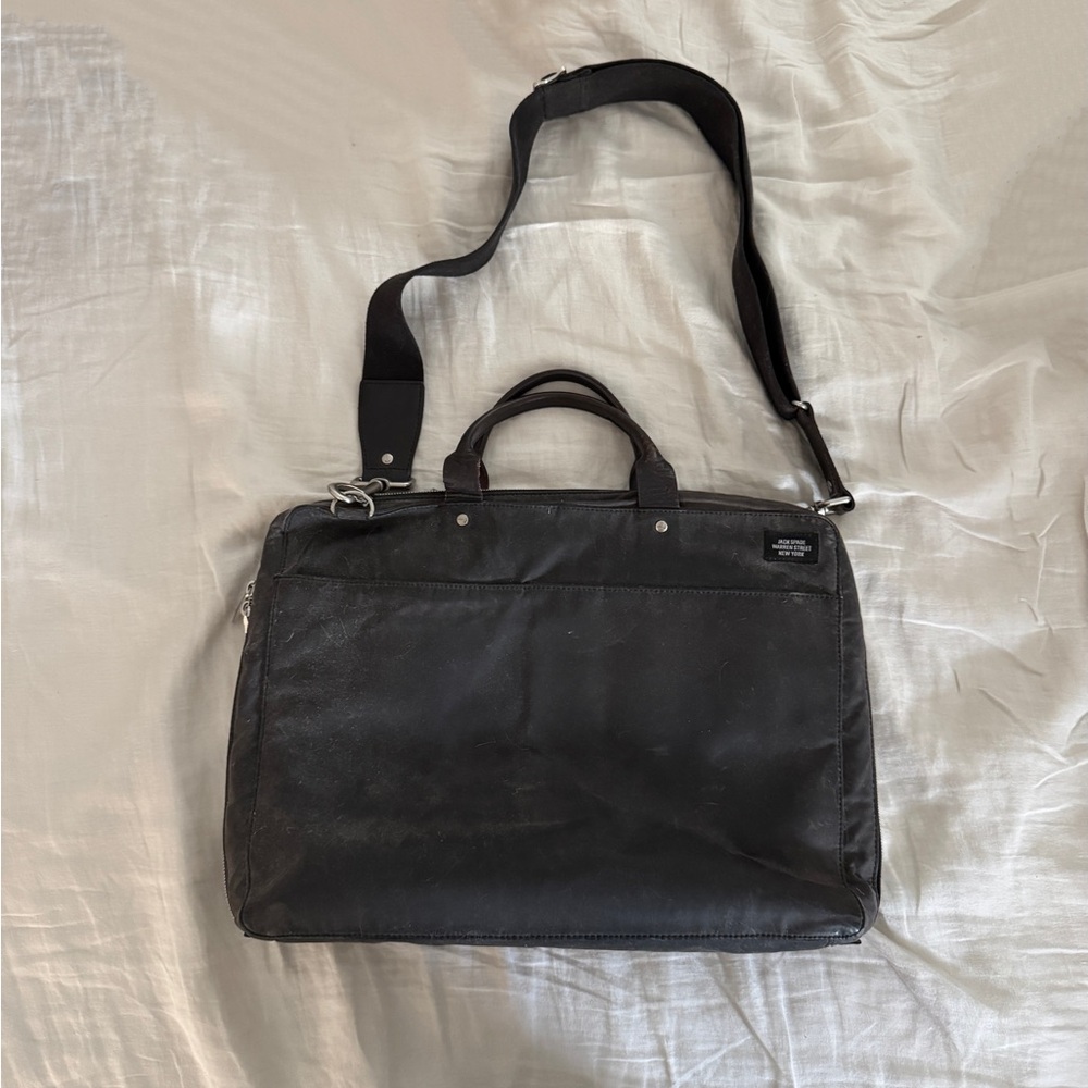 Jack Spade Warren Street New York Slim Brief Wax Cotton Laptop Bag